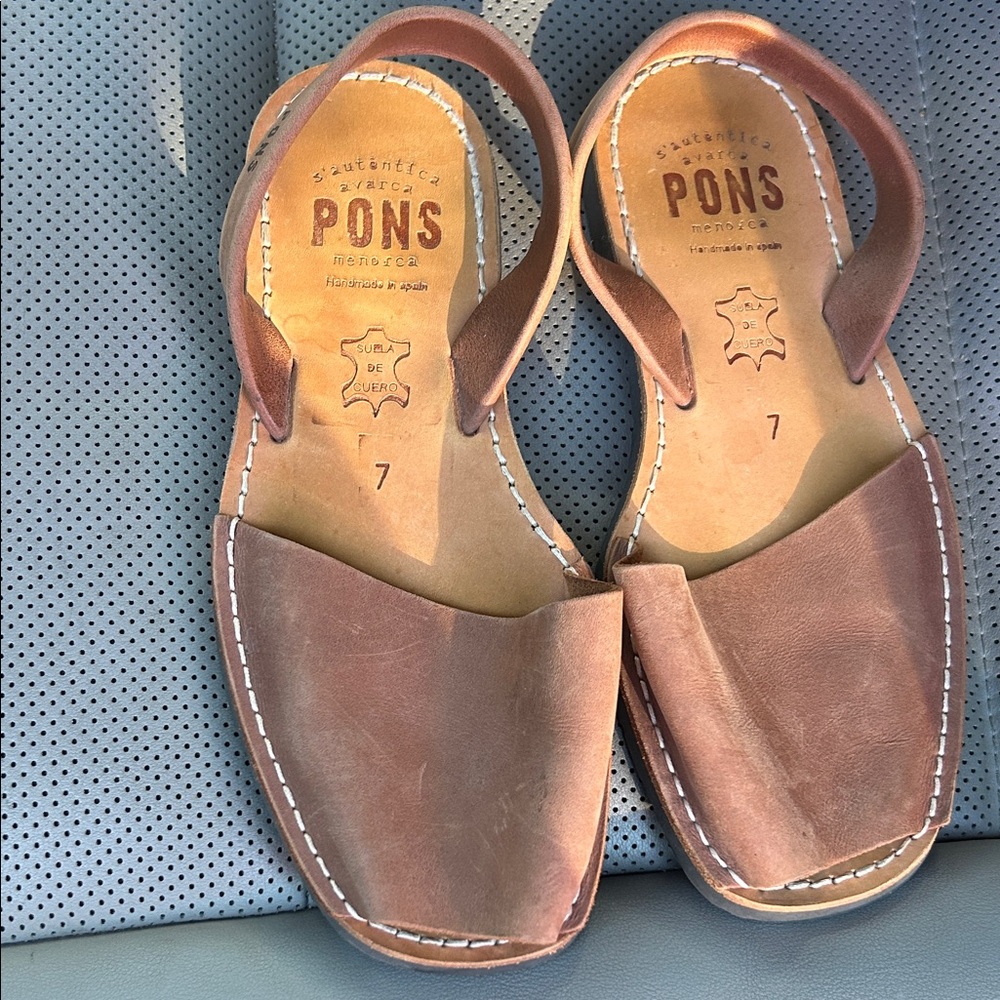 PONS Leather Avarca Sandals in Brown - Women's Size 7